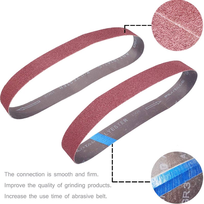 Sackorange 18 Pack 1-1/2 x 30 Inch Sanding Belts for Pipe Tube Polisher Sander- 3 Each of 60 80 120 150 240 400 Grit Aluminum Oxide Sander Belts (1-1/2" x 30") - Image 3